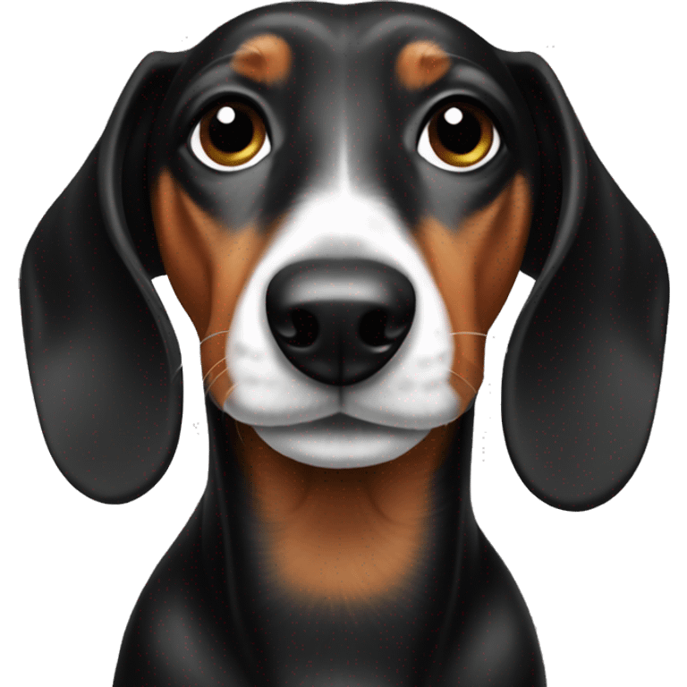 dachshund black and white emoji