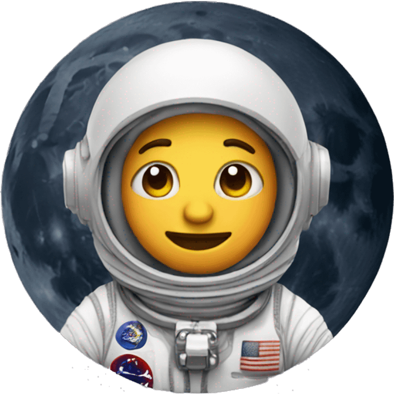 moon with an astronaut emoji