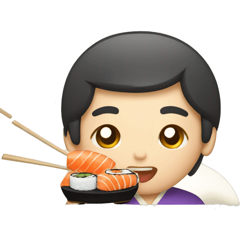 Japanese eating sushi emoji