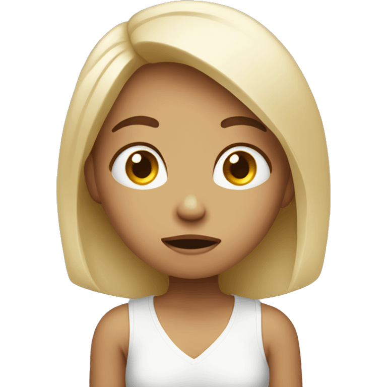 Confused girl white question  emoji