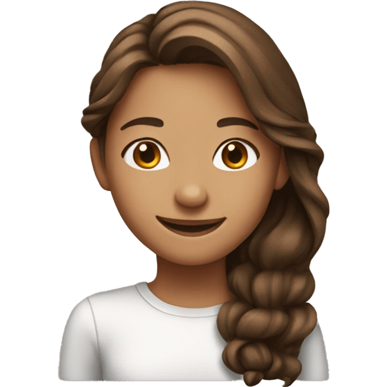 smiling girl with brown hair emoji