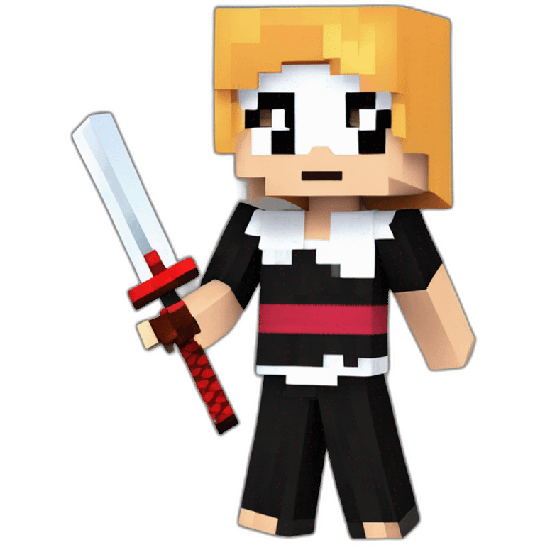 Kurosaki Ichigo estilo minecraft dando pulgar arriba emoji