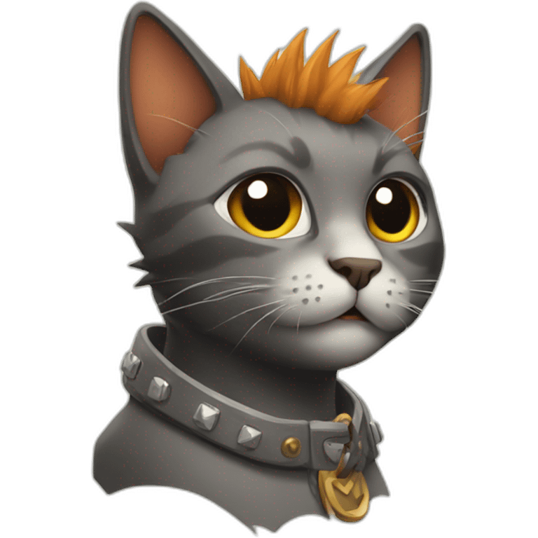 Cat with mohawk emoji