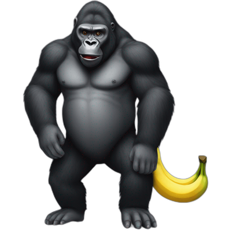 Gorilla with big banana emoji