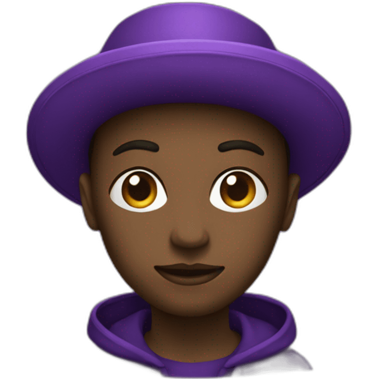 Voilé noir en violet emoji