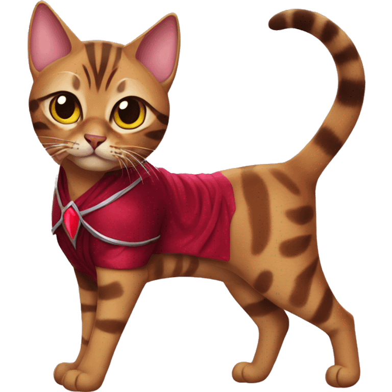 Bengal cat dressed like the scarlet witch emoji