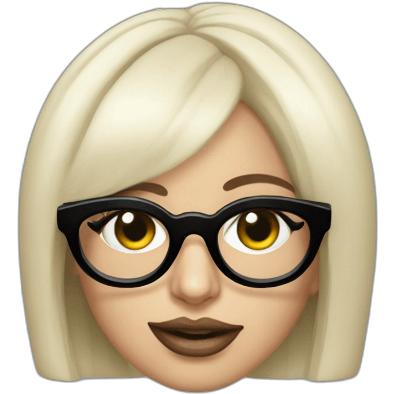 Lady gaga with big black square glasses emoji