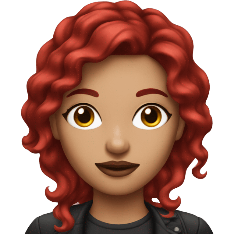 makeup artist with dark red hair emoji