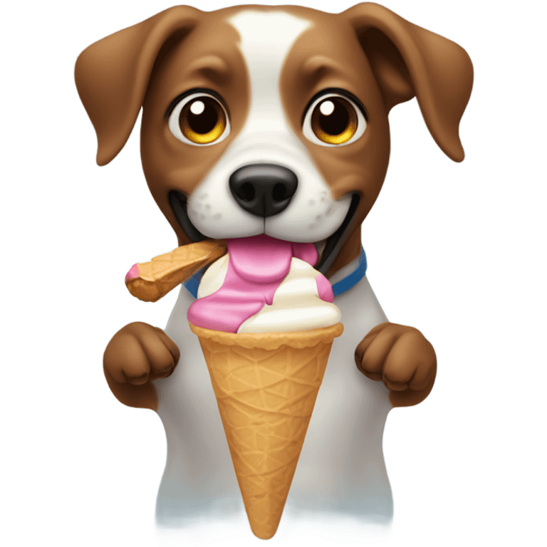 Dog eating ice cream emoji