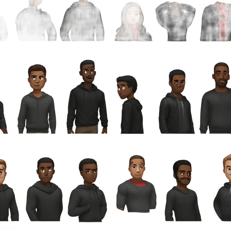 Black sweater on Spider- man emoji