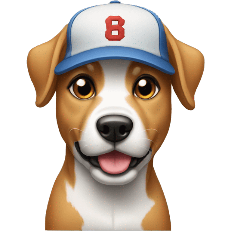 dog wearing a baseball cap emoji