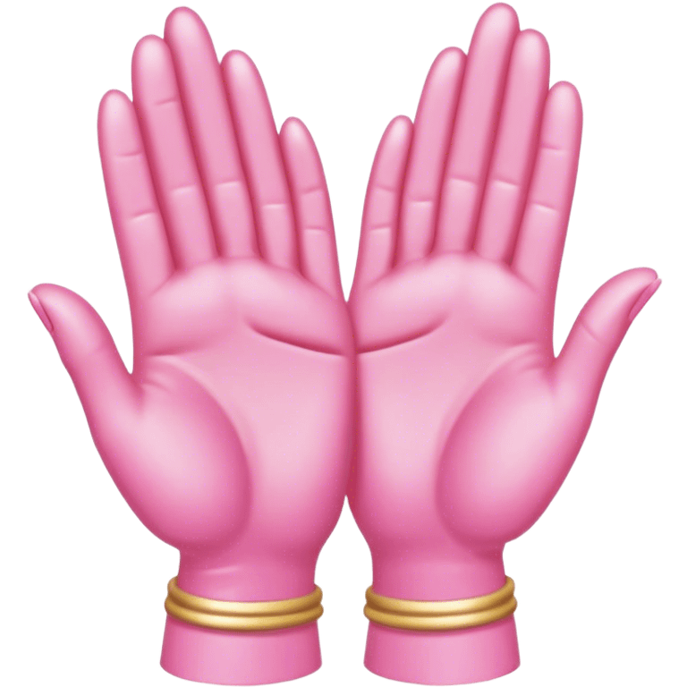 Pink prayer hands light gold emoji