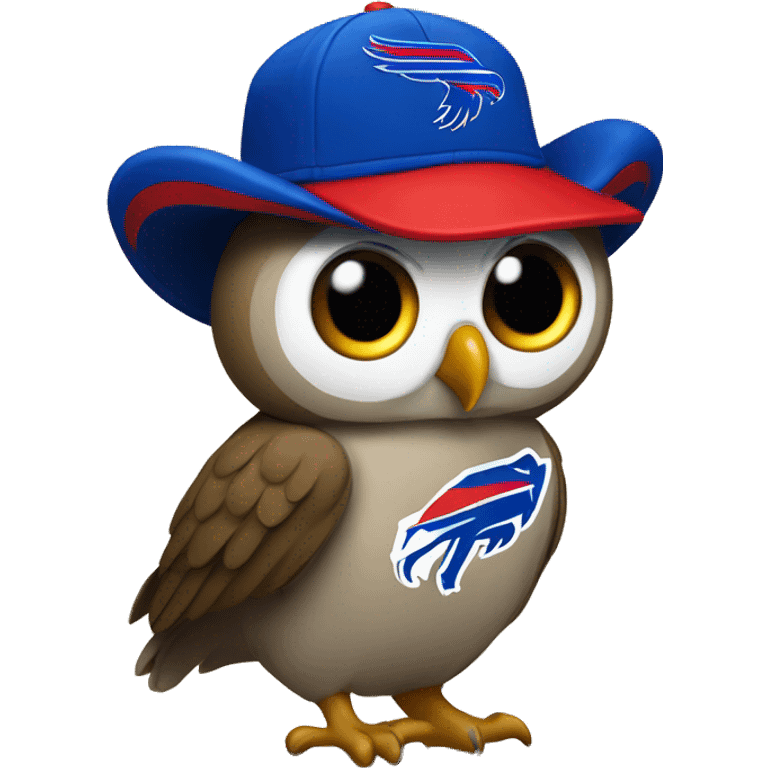 Owl with Buffalo Bills hat emoji