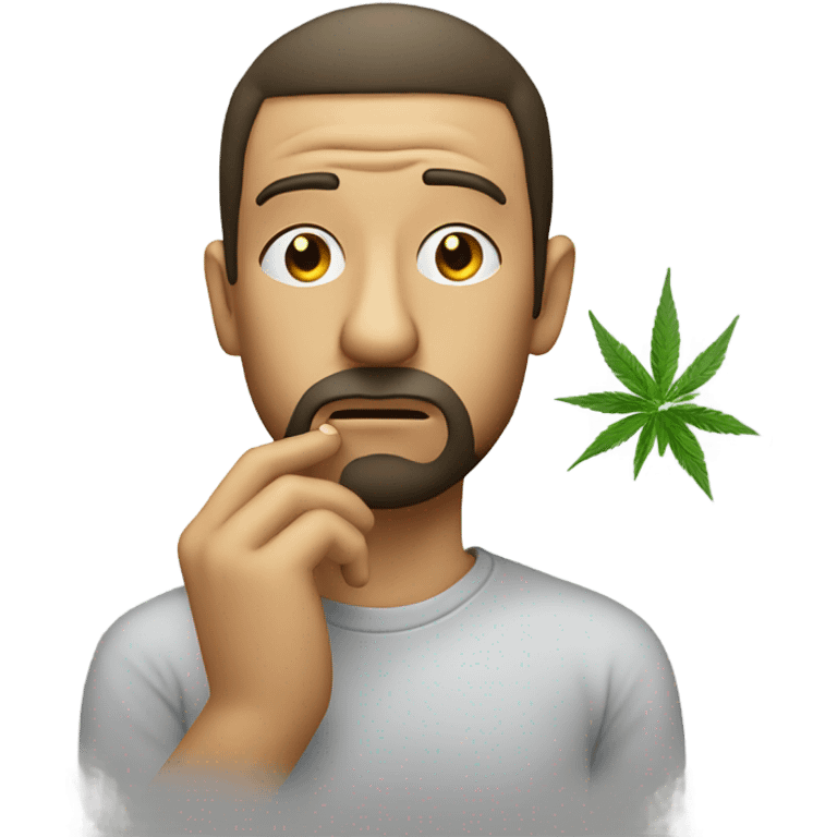 sad man with weed emoji