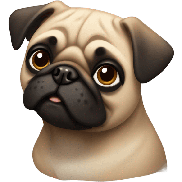 black and brown pug emoji