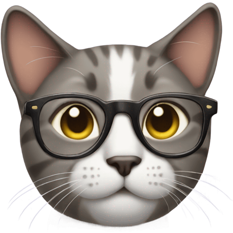 Cat wearing glasses emoji