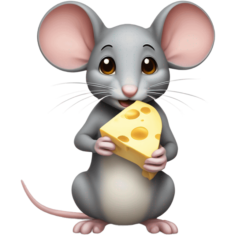 Mouse eating cheese emoji