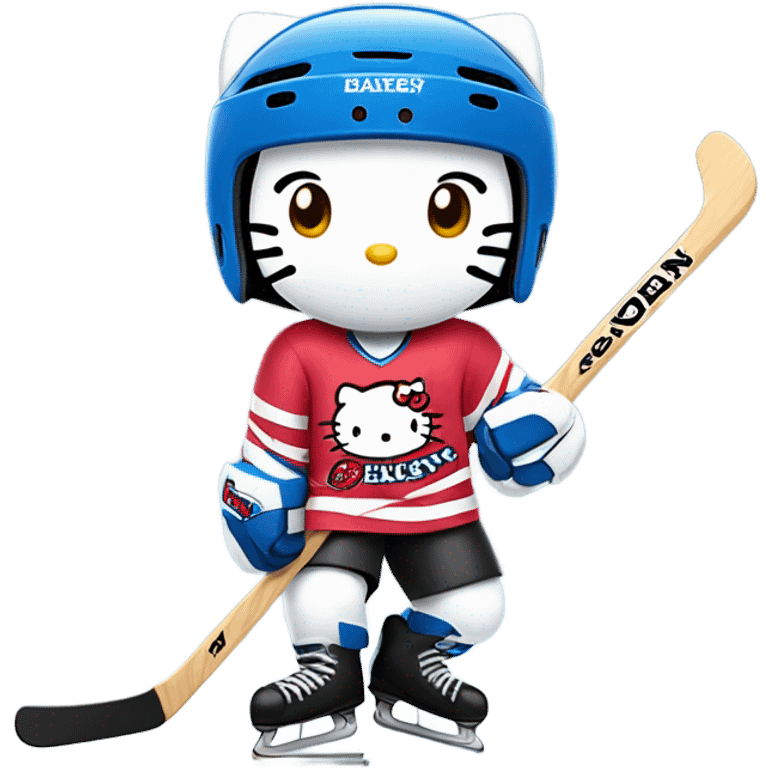 Hello kitty playing hockey  emoji