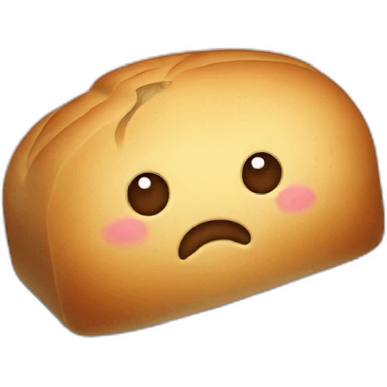 A loaf of sad bread on snow covered in ice  emoji