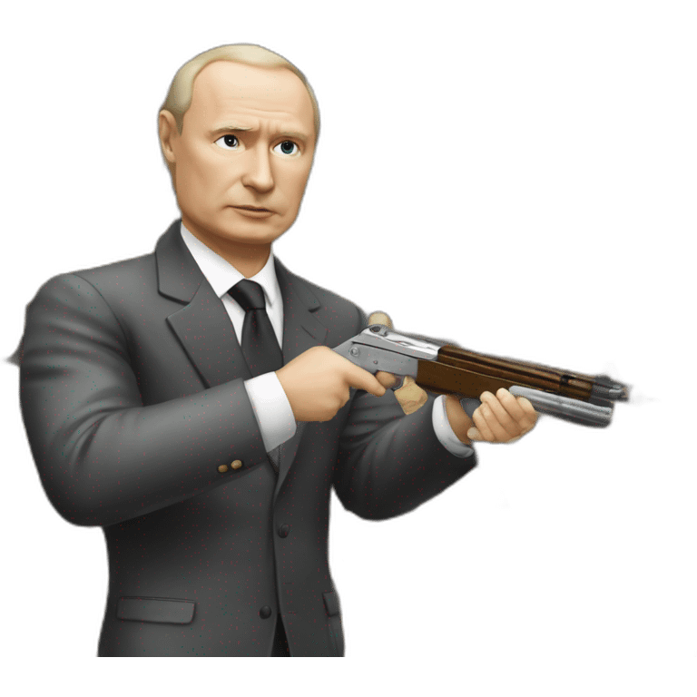 Vladimir Poutine shooting statues emoji