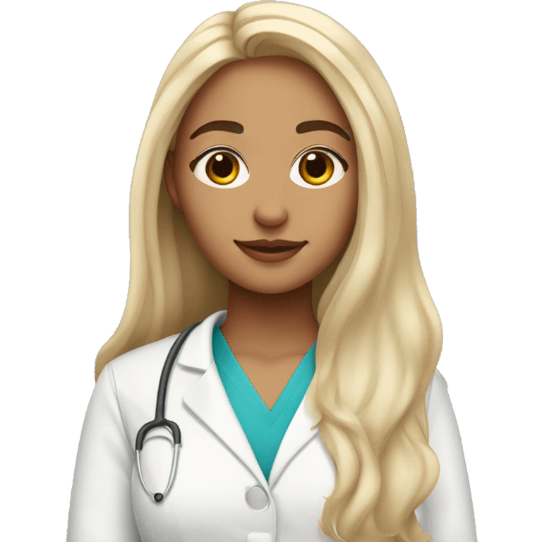 Nursing student with platinum long hair and no glasses no mask and dimples and light makeup emoji