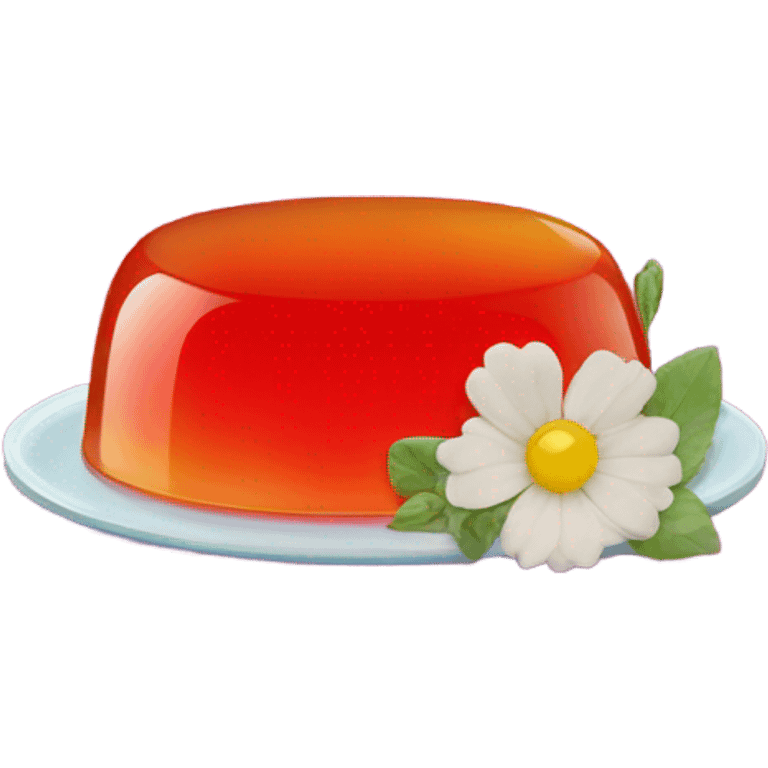 Jello with flowers inside of it emoji