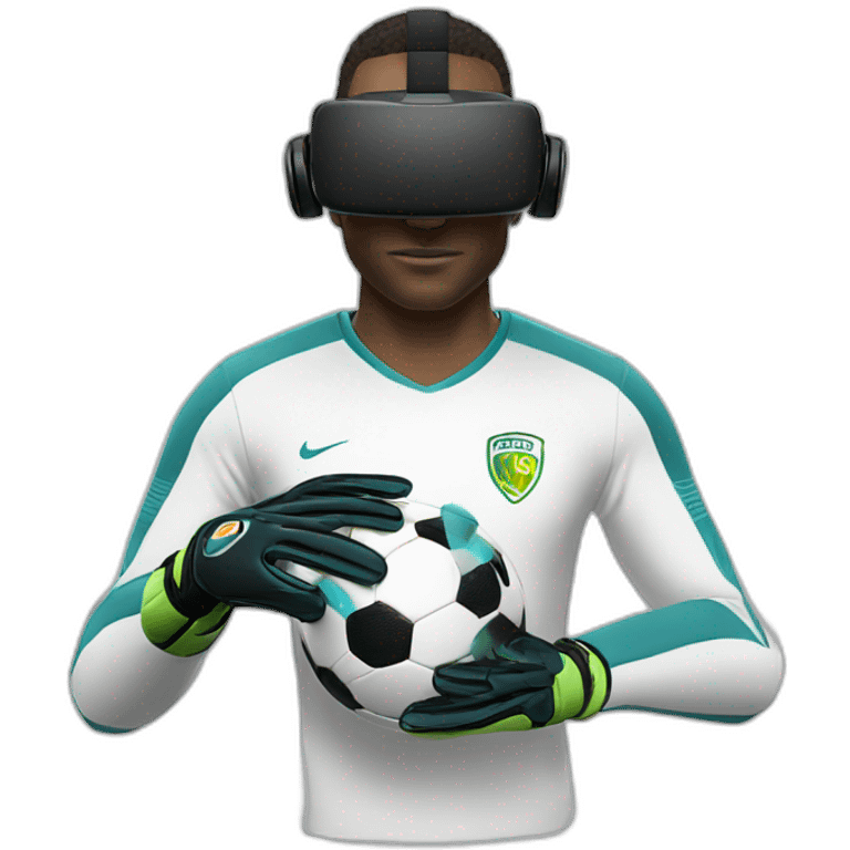 soccer goalkeeper wearing a virtual reality headset emoji