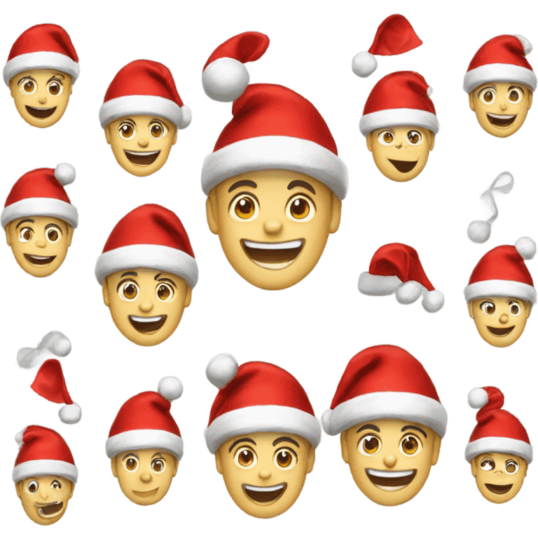 happy boy in santa hat emoji