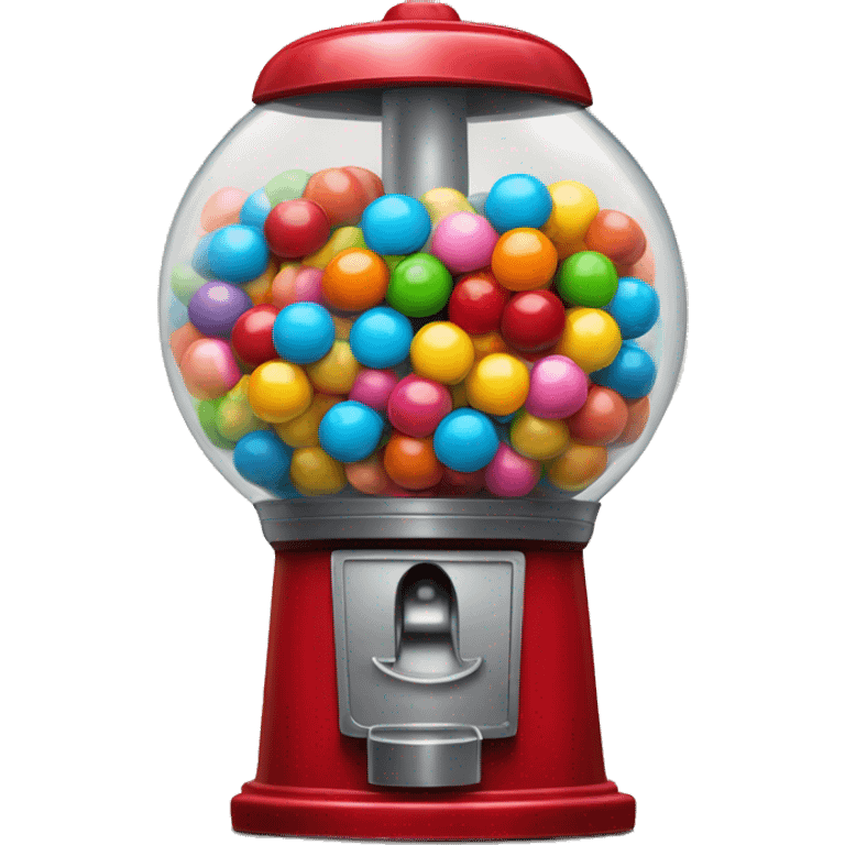 Realistic gumball machine with colorful gumball inside of it. emoji