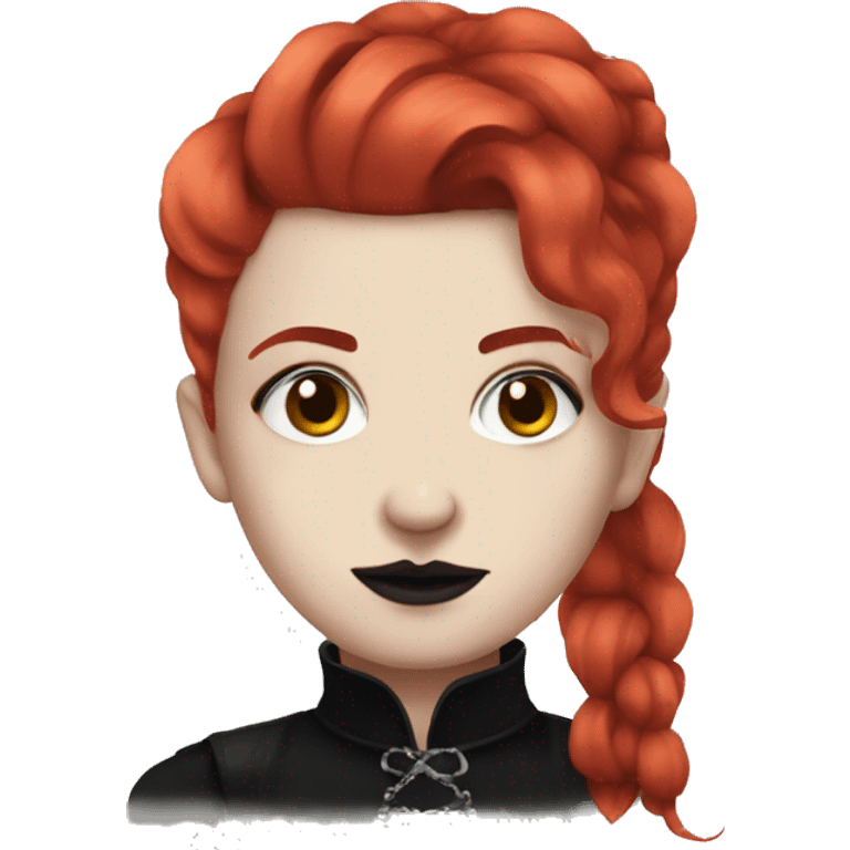 trad goth with red hair and heavy makeup emoji