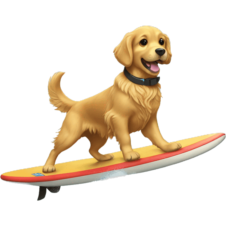 golden retriever surfing emoji