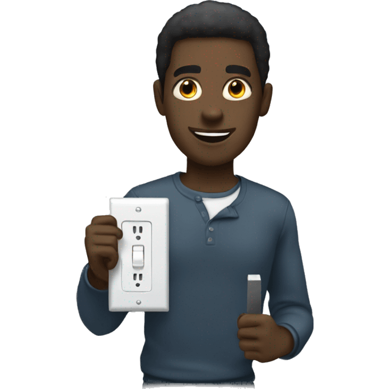 Black guy holding a light switch  emoji