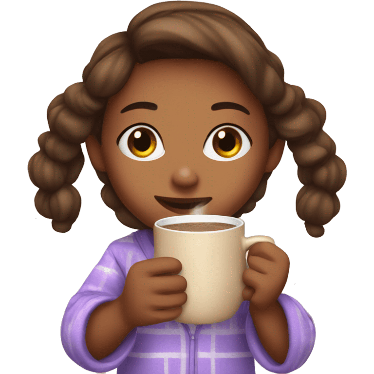 girl in pjs with hot chocolate  emoji