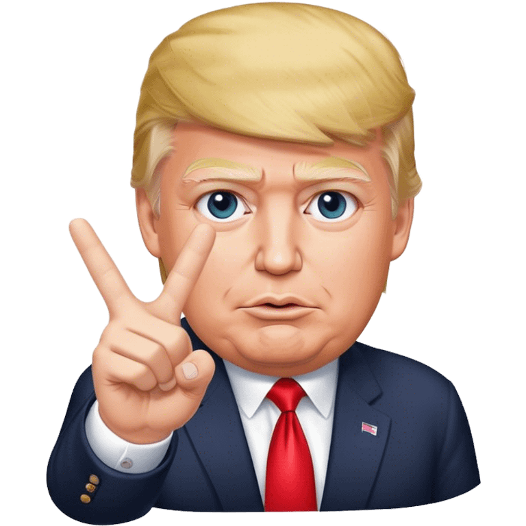 Donald  Trump shows hand  victory hyperrealistic emoji