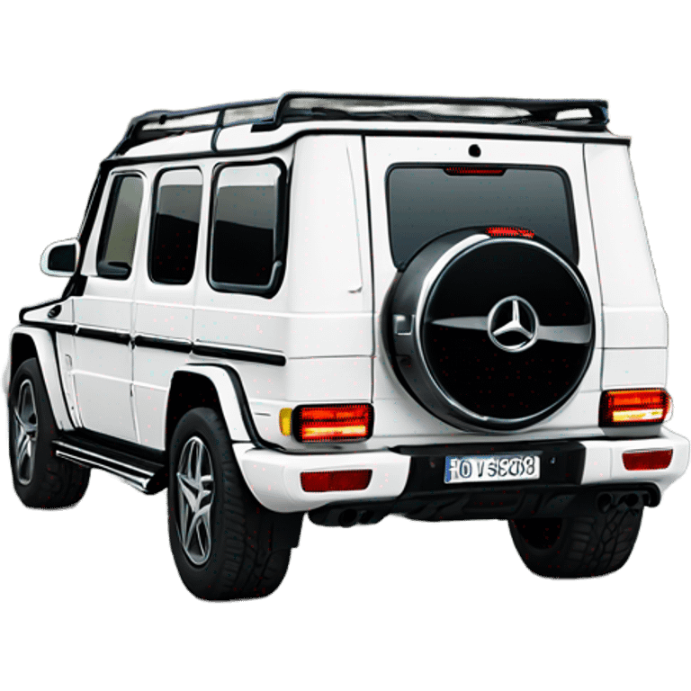 White Mercedes gwagon back emoji