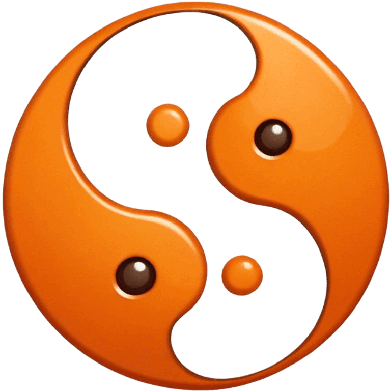 Orange and brown ying yang emoji