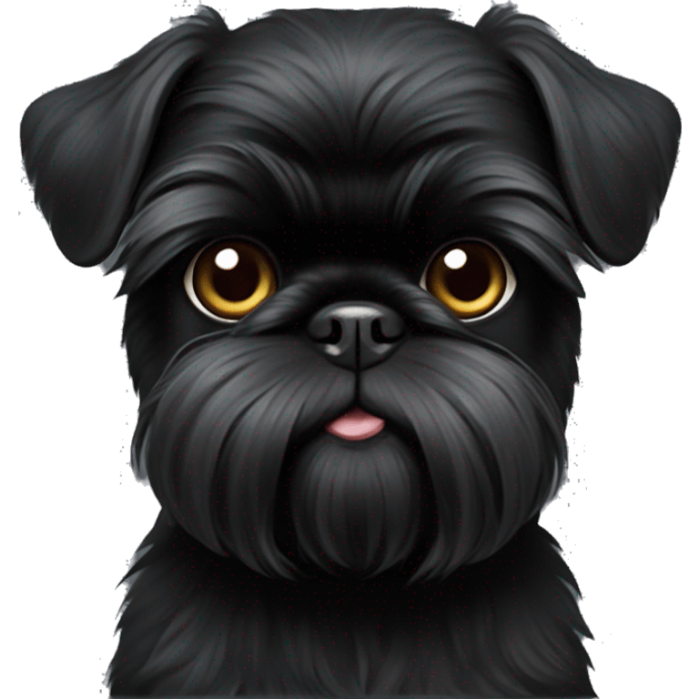 full black brussels griffon all body cute emoji