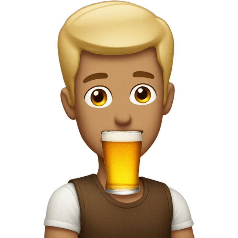 Guy with heart eyes looking at beer emoji