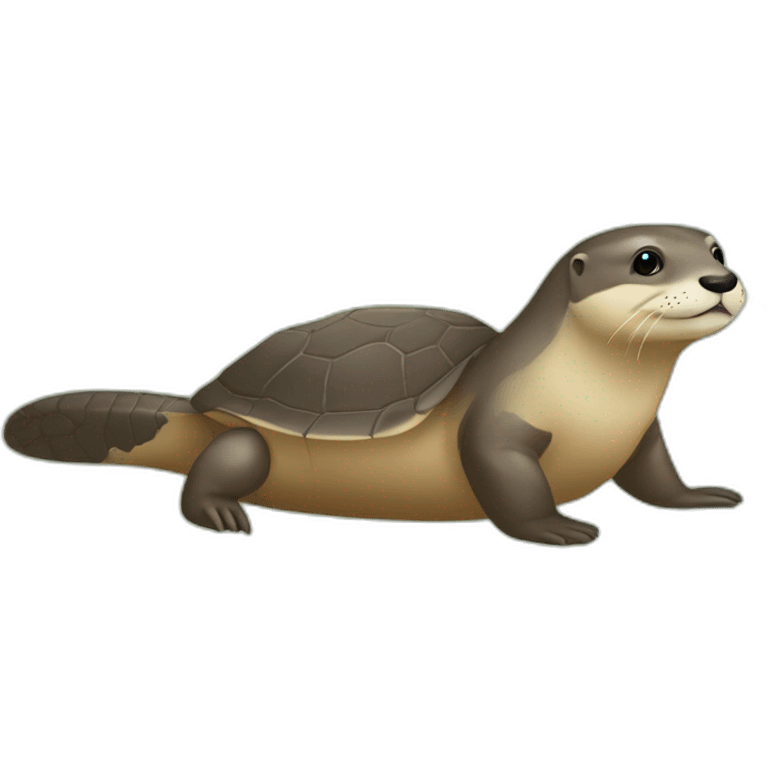 loutre sur une tortue emoji