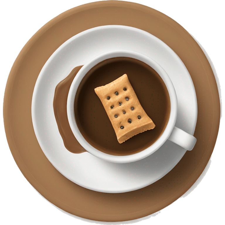 Top view coffee and protein bar on a small plate  emoji