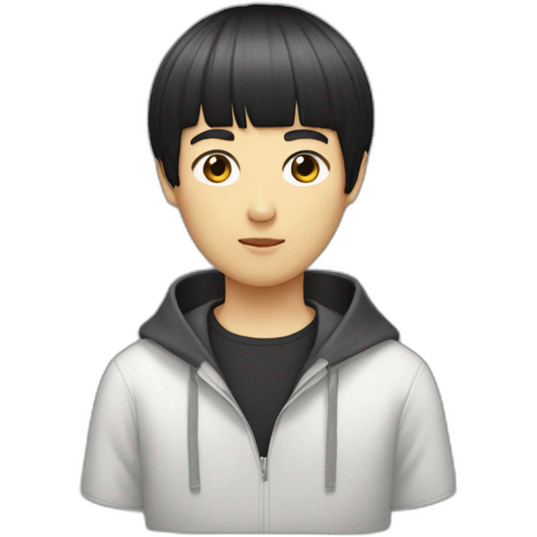 Japanese-guy-black-hair-bowl-cut emoji