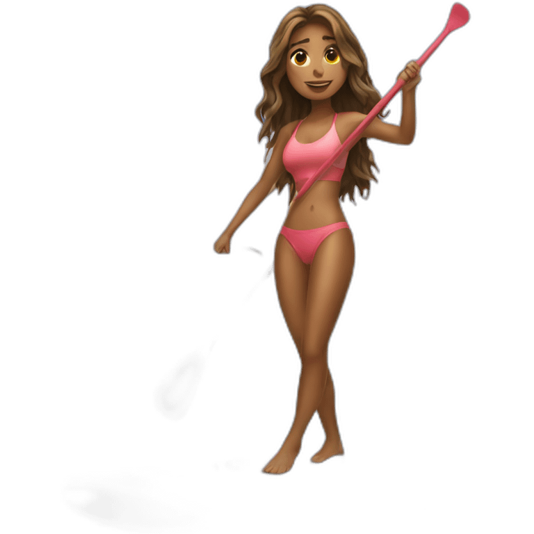 girl on stand up paddle board emoji