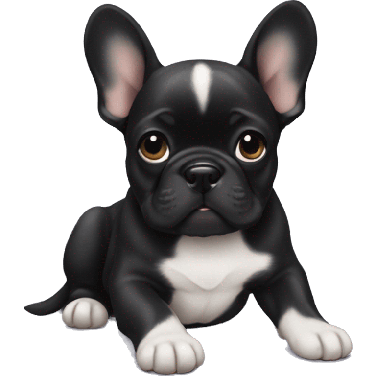 Black Frenchie puppy emoji