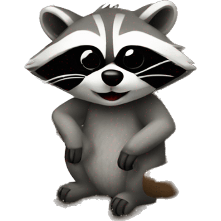 Raccoon in a rocker emoji