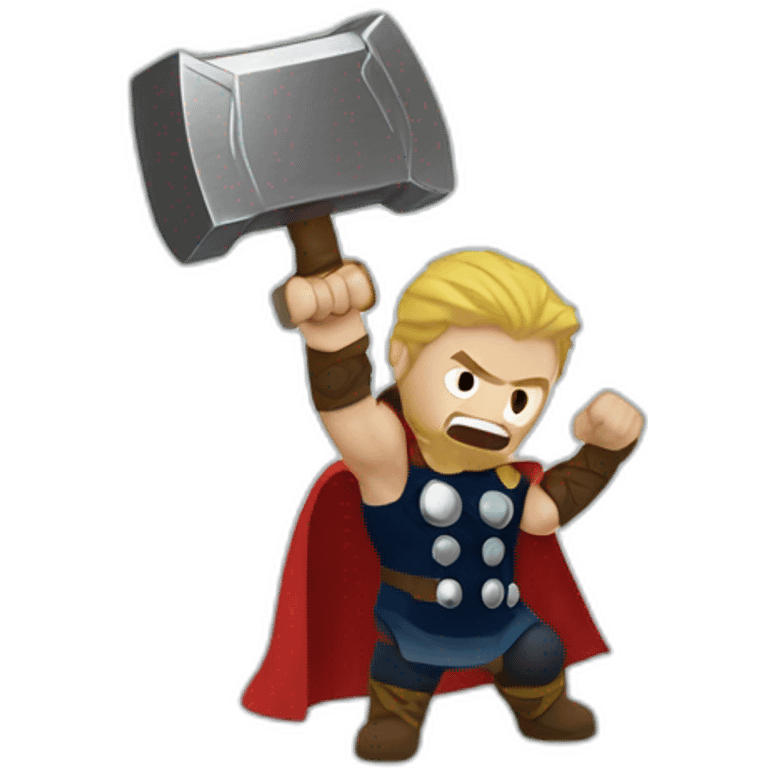 thor strikes with his hammer emoji