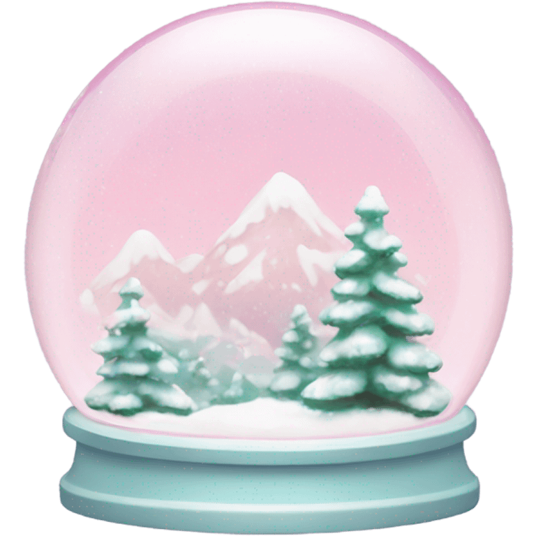 Pastel pink snow globe emoji