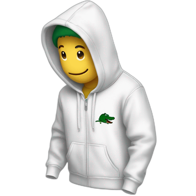 Lacoste smiking friends with white lacoste hoodie emoji