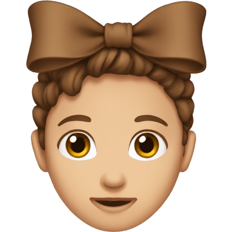 Brown hair bow emoji