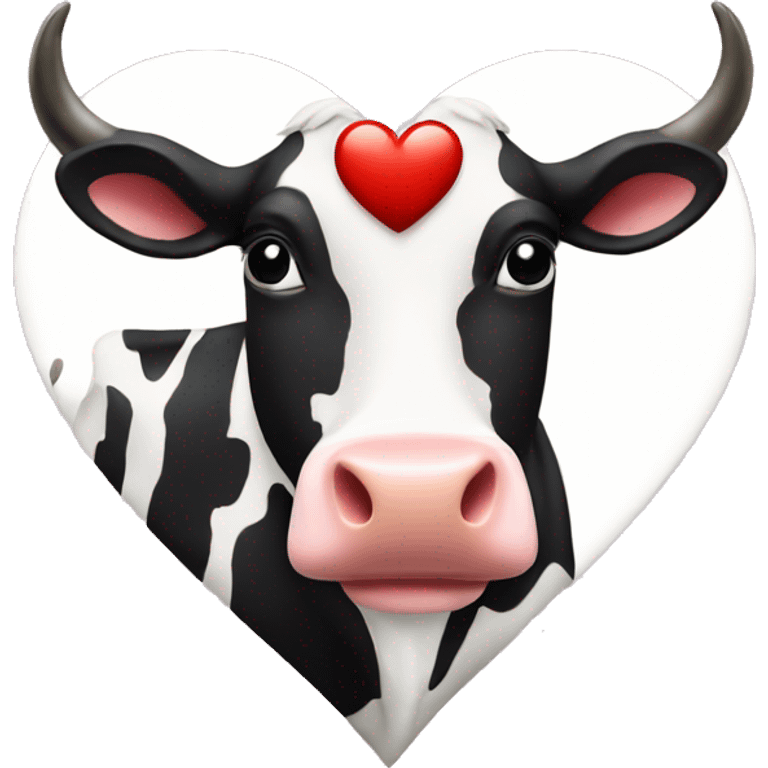 Heart with cow emoji