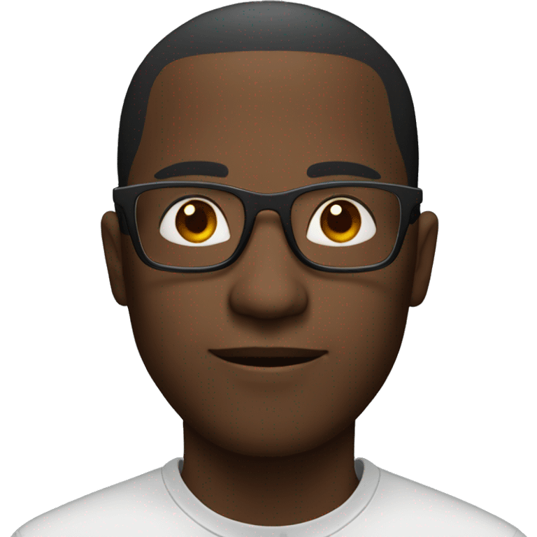 A black guy with glasses emoji